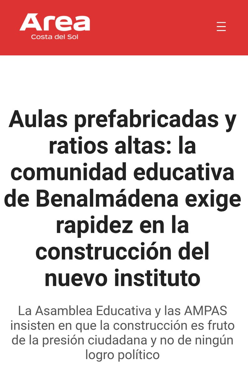 USTEA Educación (@usteaeducacion) on Twitter photo Desde <a href="/USTEAMalagaEduc/">USTEA Málaga - Educación</a> pedimos rapidez en la construcción del nuevo instituto de Benalmádena, tras el logro impulsado para la realización del nuevo IES por parte de la asamblea educativa y las AMPAS Desde <a href="/USTEAMalagaEduc/">USTEA Málaga - Educación</a> pedimos rapidez en la construcción del nuevo instituto de Benalmádena, tras el logro impulsado para la realización del nuevo IES por parte de la asamblea educativa y las AMPAS