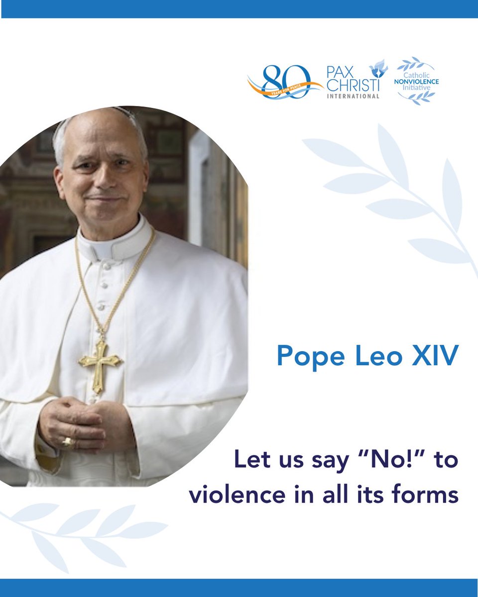 Pope Leo XIV. Leading the Church and the whole People of God. #Gospel Nonviolence #NonviolenceNow #NoviolenciaAhora