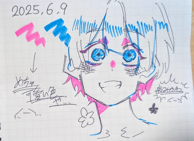 無印の消せる蛍光ペンの色可愛い……