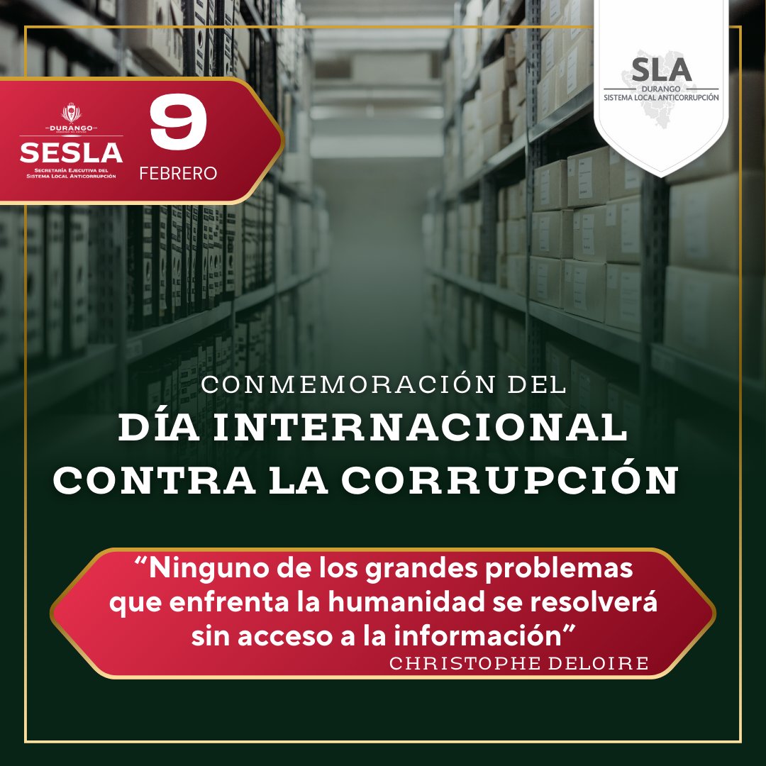 🗓️🤚Como cada mes, conmemoramos el  "Día Internacional Contra la Corrupción" y te compartimos una frase celebre 👍. 
Más información aquí:  
unodc.org/lpomex/es/area…
#unidoscontralacorrupción