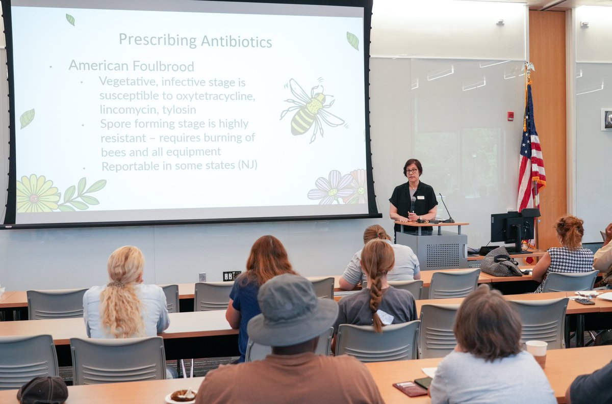 Dr. Margaret Fordham, Director of Veterinary Clinical Skills, lectured at this year's New Jersey Beekeepers Association meeting hosted by Rowan University about the ways in which veterinarians can support hive health for these important pollinators.