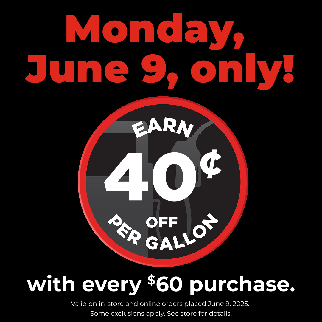 Fill up on savings!⛽️ Today only, earn 40¢ in fuel saver with every $60 purchase at Hy-Vee! Today only!