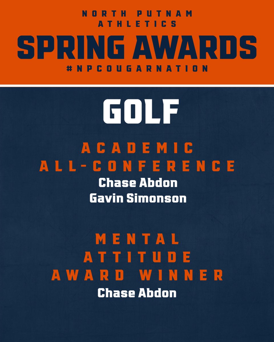 Spring Boys Golf Award recipients. 
#NPCougarNation