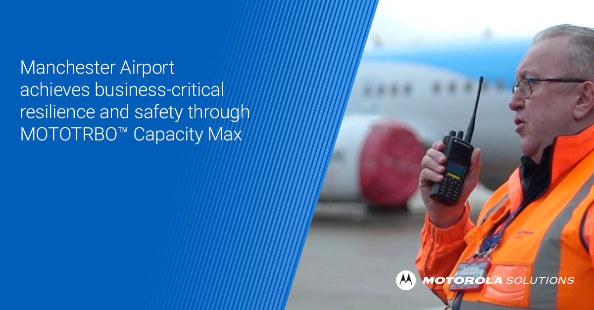 Sky's the limit! Witness how Manchester Airport tackles growing communication demands head-on with a MOTOTRBO Capacity Max radio system complemented by a TRBOnet Enterprise dispatch solution! bit.ly/3ZPvltW