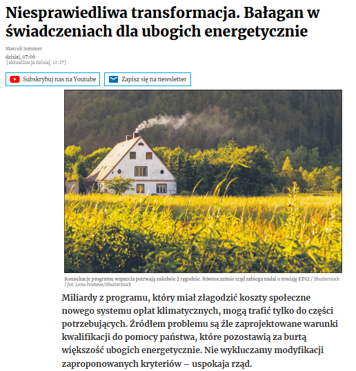 Centrum Analiz Klimatyczno - Energetycznych (CAKE) (@climate_cake) on Twitter photo 📰 W tym kontekście ważna jest dyskusja o realnych wyzwaniach wdrożeniowych. W artykule <a href="/DGPrawna/">Dziennik Gazeta Prawna</a> <a href="/marcelisommer/">Marceli Sommer</a> pt. „Niesprawiedliwa transformacja. Bałagan w świadczeniach dla ubogich energetycznie”, wypowiedział się <a href="/RJeszke/">Robert Jeszke</a> (fragment w komentarzu):
➡️gazetaprawna.pl/wiadomosci/kra… 📰 W tym kontekście ważna jest dyskusja o realnych wyzwaniach wdrożeniowych. W artykule <a href="/DGPrawna/">Dziennik Gazeta Prawna</a> <a href="/marcelisommer/">Marceli Sommer</a> pt. „Niesprawiedliwa transformacja. Bałagan w świadczeniach dla ubogich energetycznie”, wypowiedział się <a href="/RJeszke/">Robert Jeszke</a> (fragment w komentarzu):
➡️gazetaprawna.pl/wiadomosci/kra…