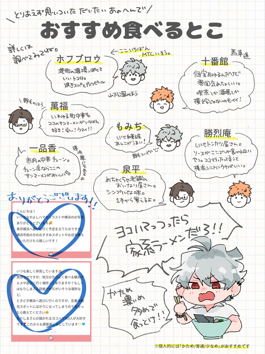 マロでいただいてたやつ、とりあえずごはん🍽️まとめです😌
スタンプラリーでご来浜でしょうか😌
ぜひ楽しんでってください〜🐴🐰🐦