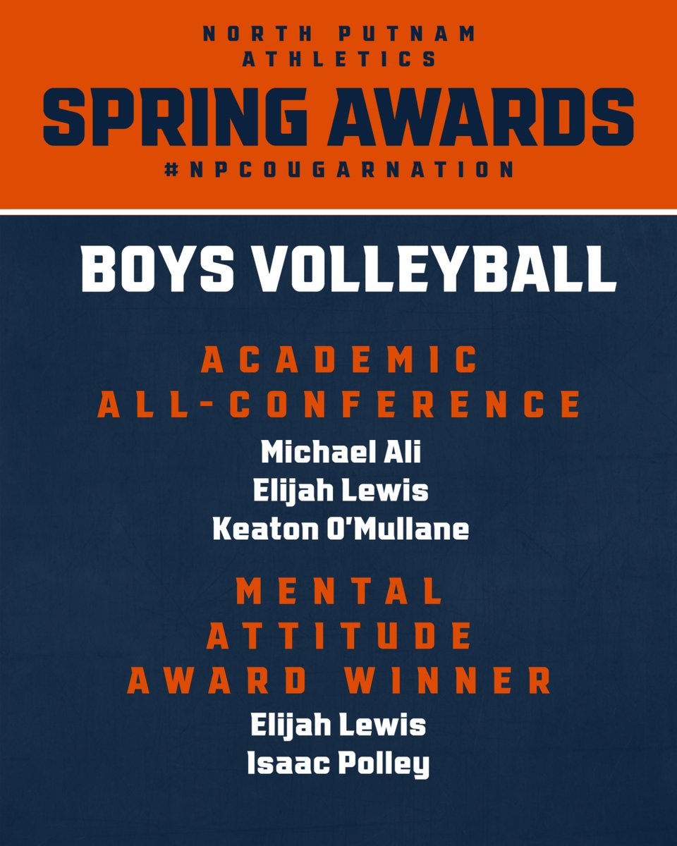 Spring Boys Volleyball Award Recipients.
#NPCougarNation