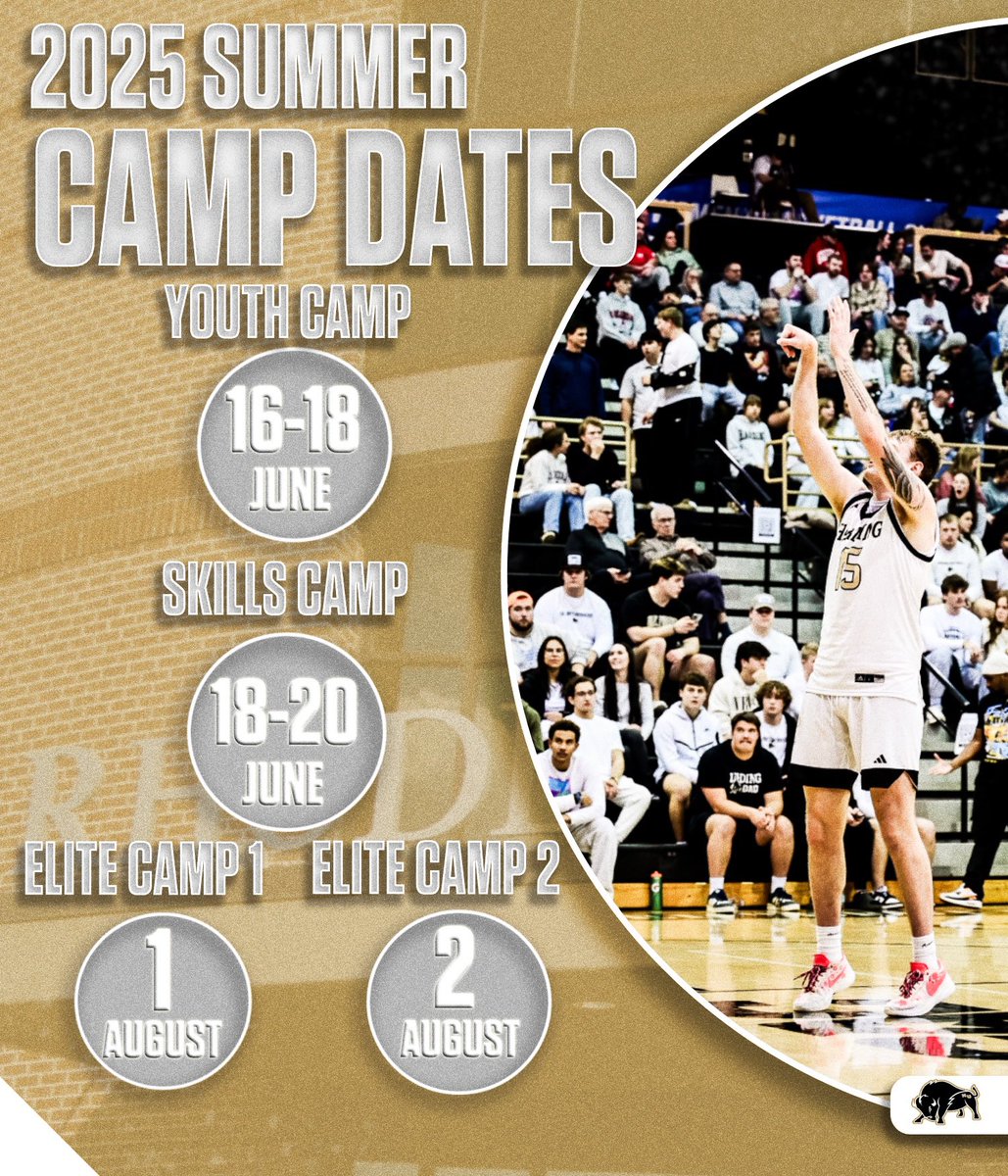 Huge thanks for the amazing response to our basketball camps! Our youth camp is nearly full - we have 9 spots left and it begins ☝️week from today. You can sign up at …inguniversitybisonbasketballcamps.com

#EDGE | #GoBisons