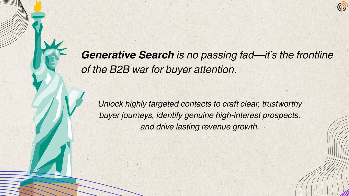 IntentAmplify's tweet image. Generative Search isn’t just hype — it’s the new B2B battlefield where leaders rise.
Buyers aren’t googling. They’re prompting AI copilots &amp;amp; deciding before your SDR calls.
Ready to lead the charge with Intent Amplify&apos;s GSO
Book a demo 👇
intentamplify.com/book-demo/?utm…
#AIinB2B #Intent
