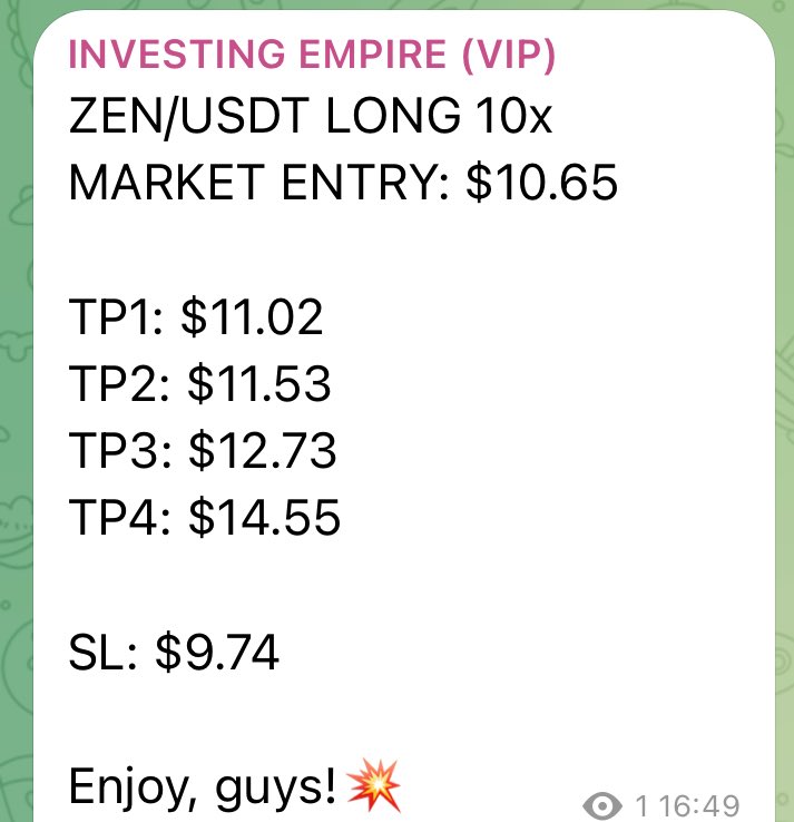 ie_investing's tweet photo. 💥FREE HORIZEN ( $ZEN ) SIGNAL💥
#finance #financetwitter #crypto #cryptocurrency #forex #forexplay #forexplays #forexsignal #forexsignals #trading #trader #trade #trades #horizen #zen #horizenlong #zenlong https://t.co/7aOfhwA7p3