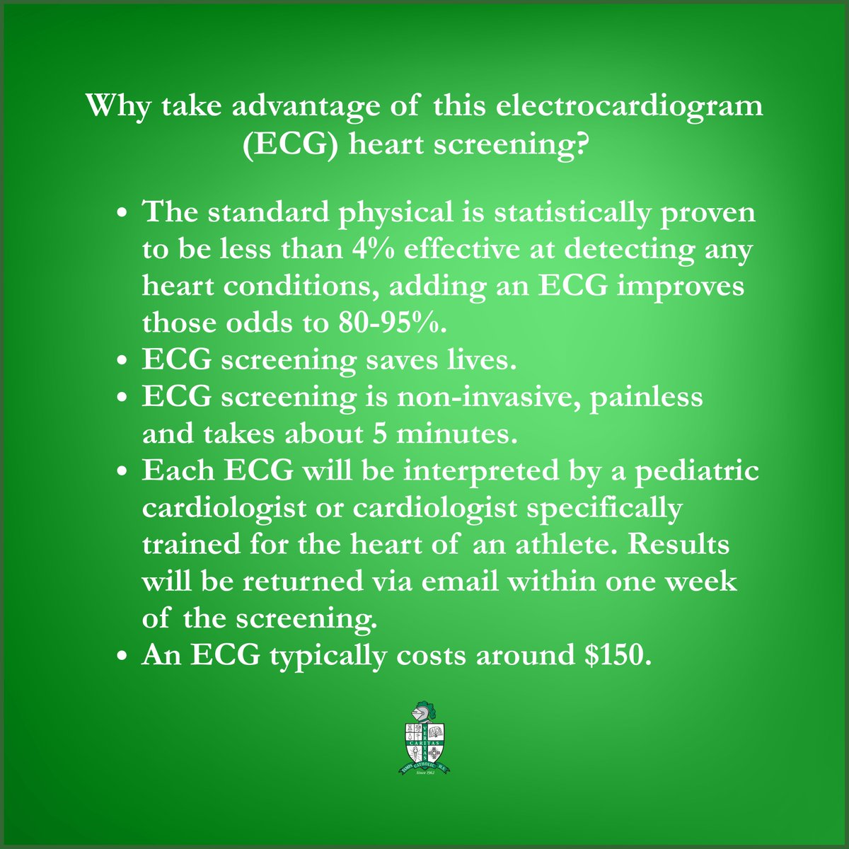 Sudden Cardiac Arrest is the #1 cause of death on school campuses — more than cancer, concussions, or illness combined.

That’s why Tampa Catholic is partnering with Who We Play For to offer FREE ECG heart screenings for our students! 

Sign up here: whoweplayfor.org/florida-hillsb…