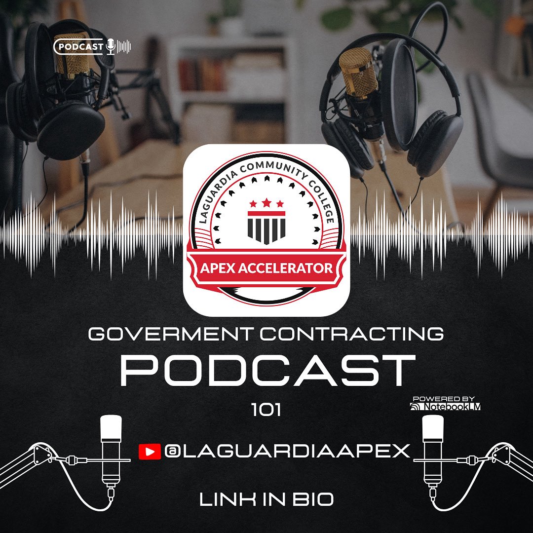 🎙️ NEW PODCAST ALERT! 🎙️
LaGuardia APEX Accelerator is proud to launch Episode 1 of our Government Contracting Podcast!

Powered by NotebookLM

youtu.be/x9AHGJ_dT3Y?si…

#GovernmentContracting #SmallBusinessSuccess #LaGuardiaAPEX #APEXAccelerator #GovConPodcast #NYCSmallBiz