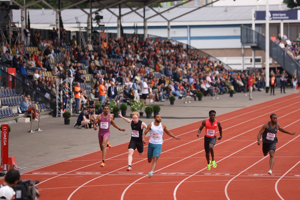 Minke Bisschops (11.21) &amp; Xavi Mo-Ajok (10.09 !!) winnen de 100m in het voorprogramma bij de <a href="/FBKGamesHengelo/">FBK Games</a> ! In hele snelle Personal Best. 

📸 <a href="/runoutofhell/">Bjorn Paree</a>