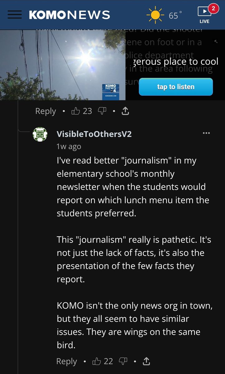 I've loved <a href="/komonews/">KOMO News</a> comment section ever since they've rolled it out. We can see just how many people who read their articles cas see through exactly how they lie and manipulate the news. 'Gun Violence' 'Mass Shooting' isn't the issue, it's Gang Violence and EVERYBODY knows it.