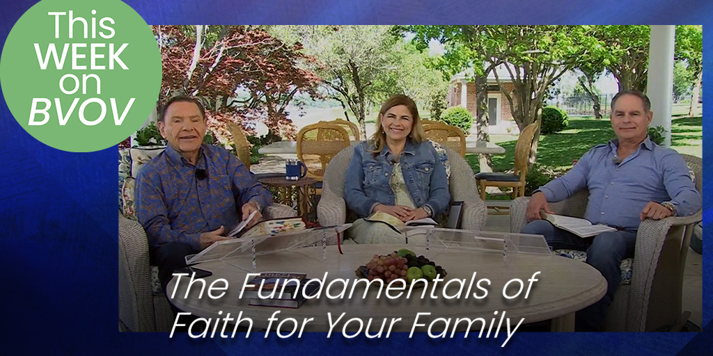 GoVictoryTV's tweet image. Join Kenneth Copeland &amp;amp; his children, Kellie &amp;amp; John, on #BVOV for Wk 3 of their time together. Learn The Fundamentals of Faith for Your Family to trust God w/your children, instill faith in your family &amp;amp; overcome the fear of loss. Watch &amp;amp; download notes @ kcm.org/watch
