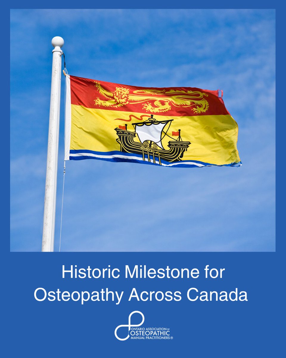 New Brunswick has passed the Osteopathy Act becoming the first province to regulate the profession.

This landmark legislation acknowledges the benefits of regulation and is a source of pride for practitioners across Canada.

Full story: ici.radio-canada.ca/info/videos/1-…