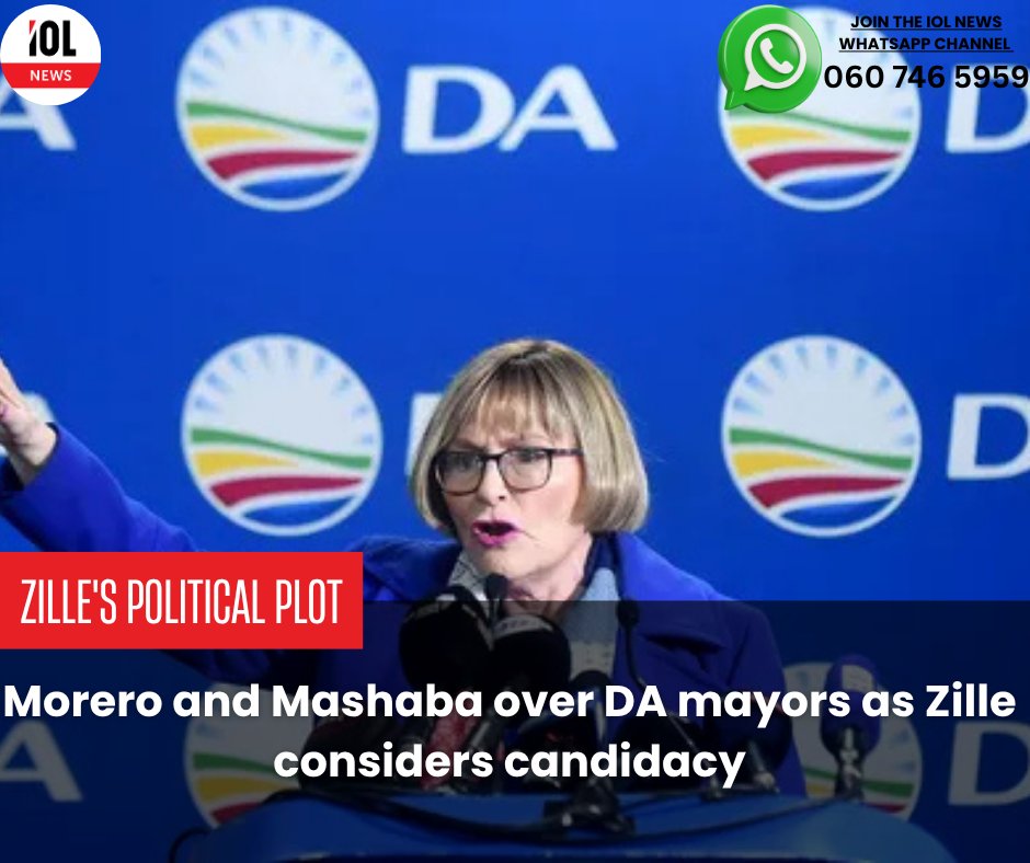 IOL's tweet photo. Helen Zille confirms sheโs considering a run for #JoburgMayor in #LGE2026, but some locals say #NoToDA leadership.
#HelenZille #JoburgPolitics #ElectionDebate #SouthAfricaVotes
Read on https://t.co/ZTMhkCgCPG https://t.co/AGZ5YBXnTW