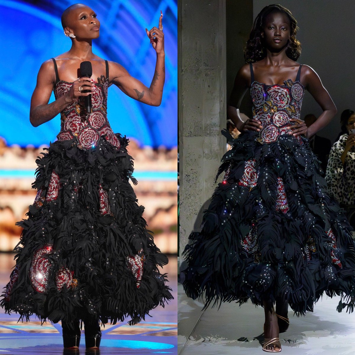 dequemeolook's tweet image. Cynthia Erivo de Marni Verão 2025 no ‘78° Tony Awards’. #TonyAwards #CynthiaErivo #Marni 

Styling: @jasonbolden 

📸 Getty Images / Vogue Runway