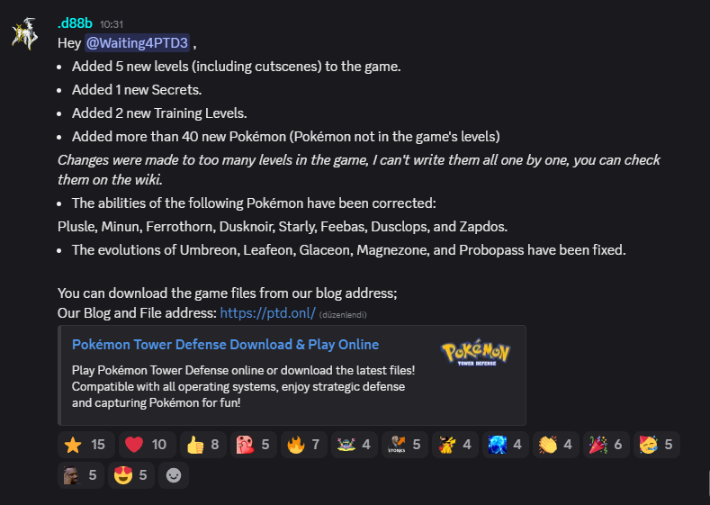 ptdicu's tweet photo. - 5 new levels + cutscenes
- 1 secret, 2 training levels added
- 40+ new non-level Pokémon
- Many level changes (see wiki)
- Fixed abilities: Plusle etc.
- Fixed evolutions: Umbreon etc.

Download the game files here: https://t.co/56fJHjFEFI
#PokemonTowerDefense #PTD #PTD3 https://t.co/MVXBKcDcZS