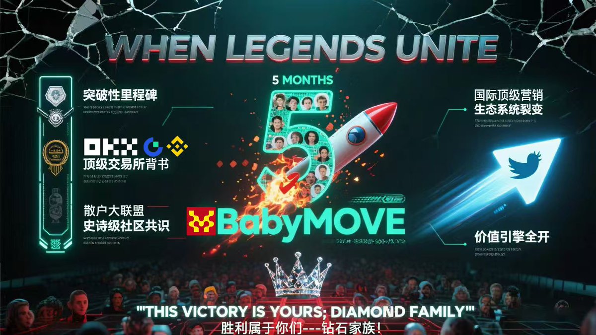 🚀 5 Months of $BabyMOVE! 🚀  
Powered by the Retail Alliance &amp; @OKX's #MemePad!  

📈 Achievements speak LOUDER than words:  
✅ Record-breaking milestones  
✅ Top-tier exchange recognition  
✅ Historic community strength  

THIS is what happens when legends unite.  
To our