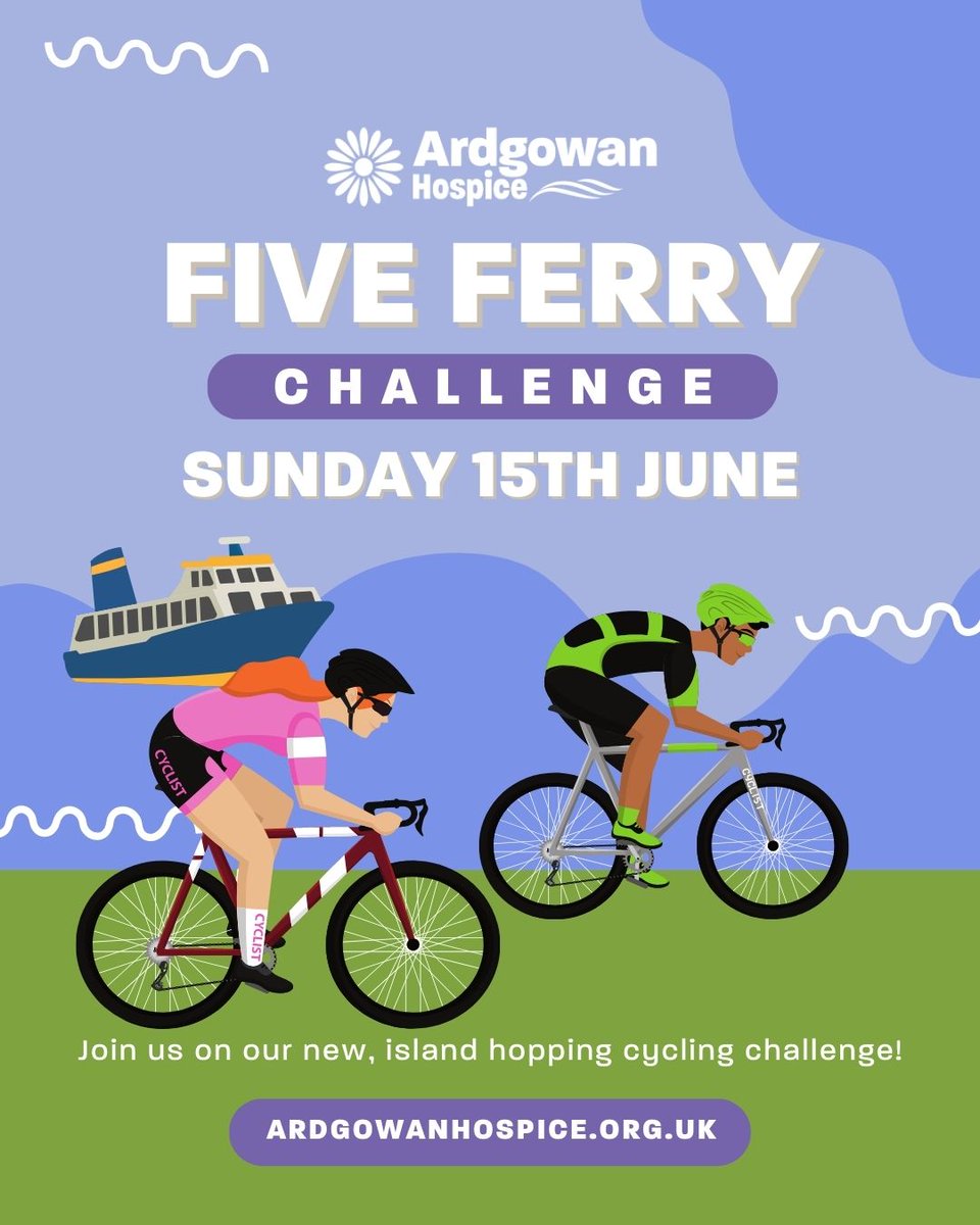 You can donate towards our 20 supporters taking on an impressive 52-mile cycle challenge this Sunday in aid of Ardgowan Hospice! 🚴‍♀️🚴‍♂️justgiving.com/campaign/5ferr…