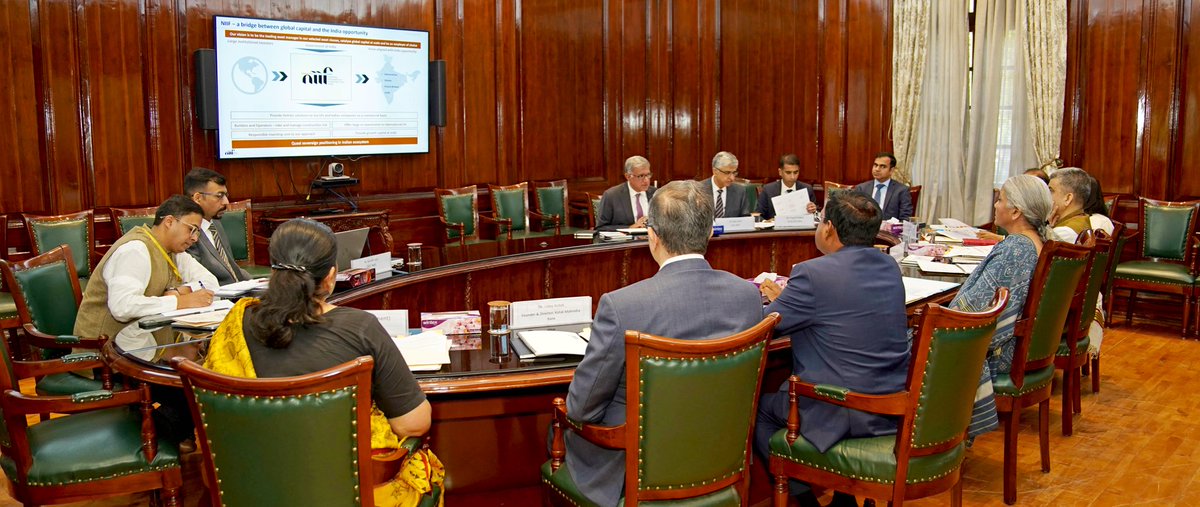 Ministry of Finance (@finminindia) on Twitter photo Union Minister of Finance and Corporate Affairs Smt. <a href="/nsitharaman/">Nirmala Sitharaman</a> chaired the 6th meeting of the Governing Council (GC) of National Investment and Infrastructure Fund Trustee Limited regarding performance review of National Investment and Infrastructure Fund (NIIF) in New Delhi, Union Minister of Finance and Corporate Affairs Smt. <a href="/nsitharaman/">Nirmala Sitharaman</a> chaired the 6th meeting of the Governing Council (GC) of National Investment and Infrastructure Fund Trustee Limited regarding performance review of National Investment and Infrastructure Fund (NIIF) in New Delhi,