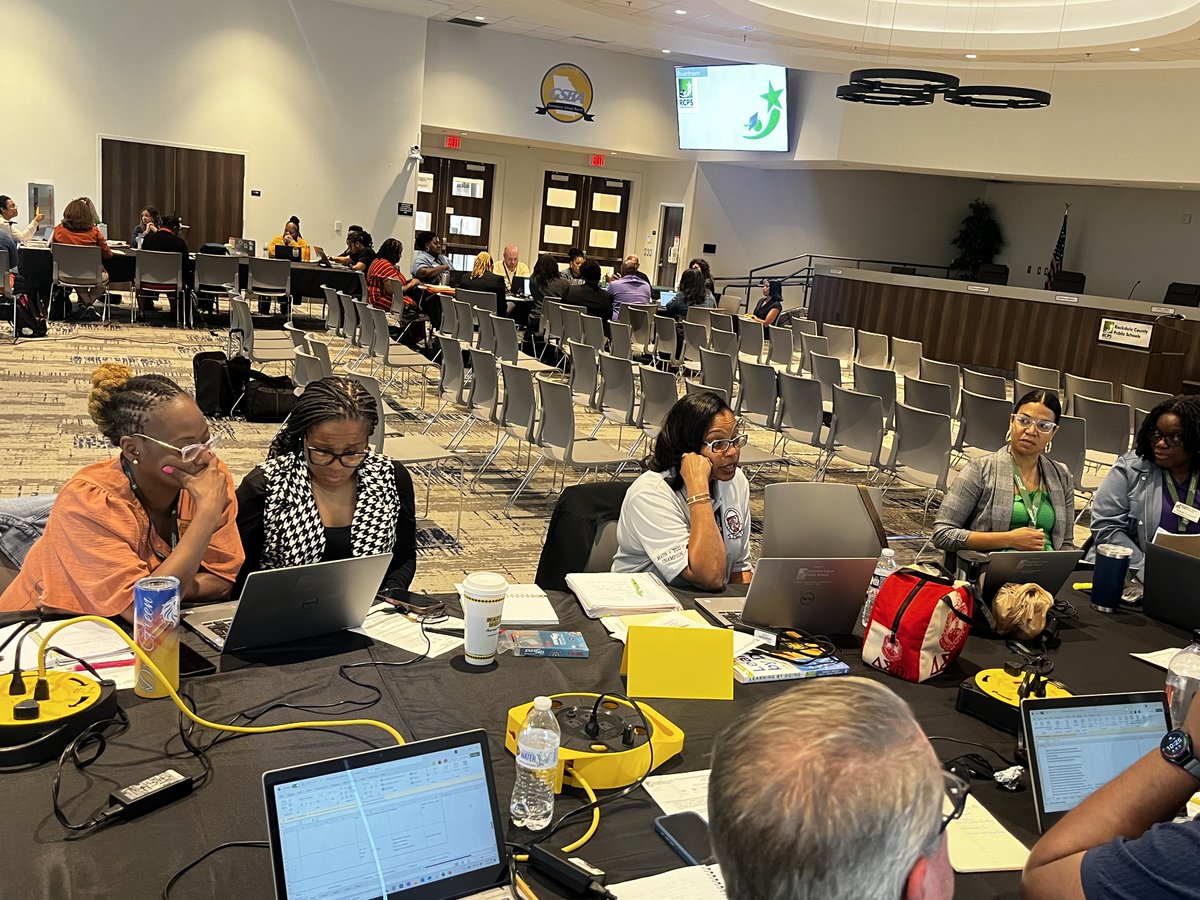 ConyersMiddle's tweet image. RCPS Cabinet members, school leaders and instructional coaches are hard at work during today&apos;s collaborative planning session to develop school goals, priorities, and interventions. Putting in the work now to meet achievement and growth goals for a successful new school year!