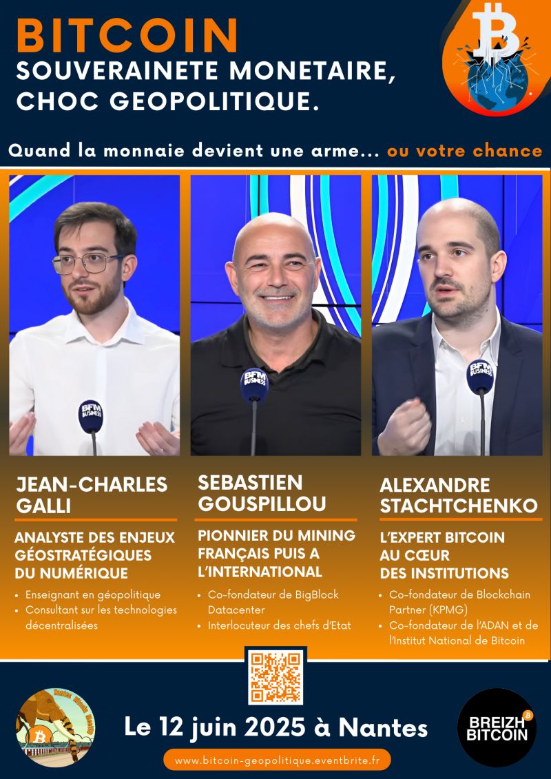Paymium (@paymium) on Twitter photo 🌍 #Bitcoin & géopolitique : enjeux, défis et perspectives à découvrir demain à <a href="/Epitech/">Epitech</a> Nantes !
À partir de 18h30 une conférence exclusive avec <a href="/StachAlex/">Alexandre 'unhosted' Stachtchenko</a>, @JeanCgalli et <a href="/SebGouspillou/">Seb Gouspillou</a>
👇 Entrée gratuite sur inscription
🔗 lnkd.in/e4CCp49z 🌍 #Bitcoin & géopolitique : enjeux, défis et perspectives à découvrir demain à <a href="/Epitech/">Epitech</a> Nantes !
À partir de 18h30 une conférence exclusive avec <a href="/StachAlex/">Alexandre 'unhosted' Stachtchenko</a>, @JeanCgalli et <a href="/SebGouspillou/">Seb Gouspillou</a>
👇 Entrée gratuite sur inscription
🔗 lnkd.in/e4CCp49z