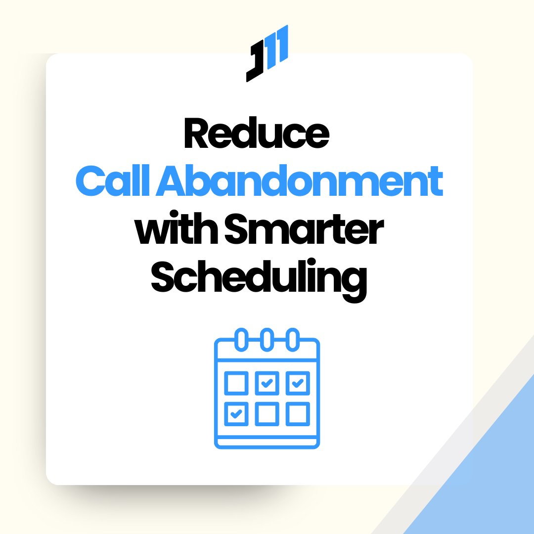 J11Consulting's tweet image. High abandon rates = low satisfaction.
Our smart scheduling cuts wait times and keeps callers engaged.
💬 Want fewer drops + better CX?
👉 Book a free consult with J11.

#J11Consulting #CallerExperience #CallCenterMetrics #CustomerExperience