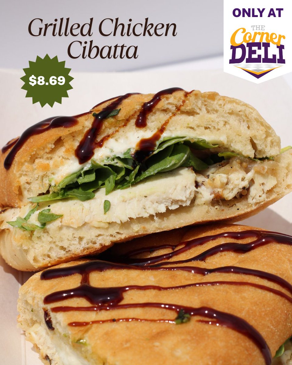 Corner Deli is open this summer with delicious fresh paninis and sandwiches! 😋 Stop by for lunch and try the 🆕Grilled Chicken Ciabatta, Apple Brie, or the Spinach, Tomato &amp; Pesto today! ⭐

To view Corner Deli's hours of operations visit albany.edu/auxilary-servi…! 🔗