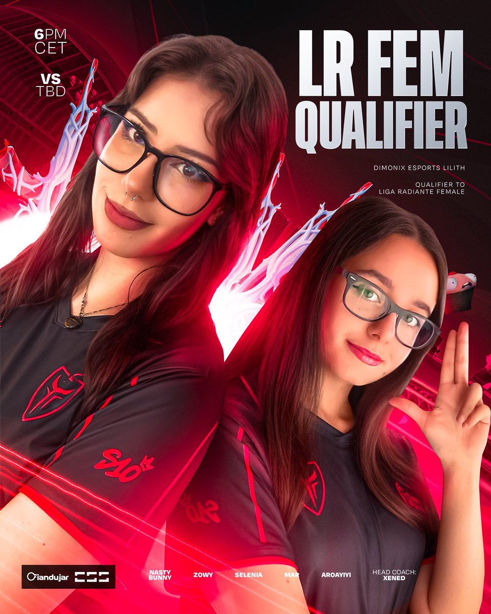Hoy nuestro femenino se estará jugando el pase a 𝗟𝗜𝗚𝗔 𝗥𝗔𝗗𝗜𝗔𝗡𝗧𝗘 en el qualifier 😈

⏰ 18:00
📺 twitchtv/dimonixesports

Todos APOYANDO a las nuestras, día muy importante 💪🏼

#BeDimoniX || #ListosParaLaBatalla 🔥