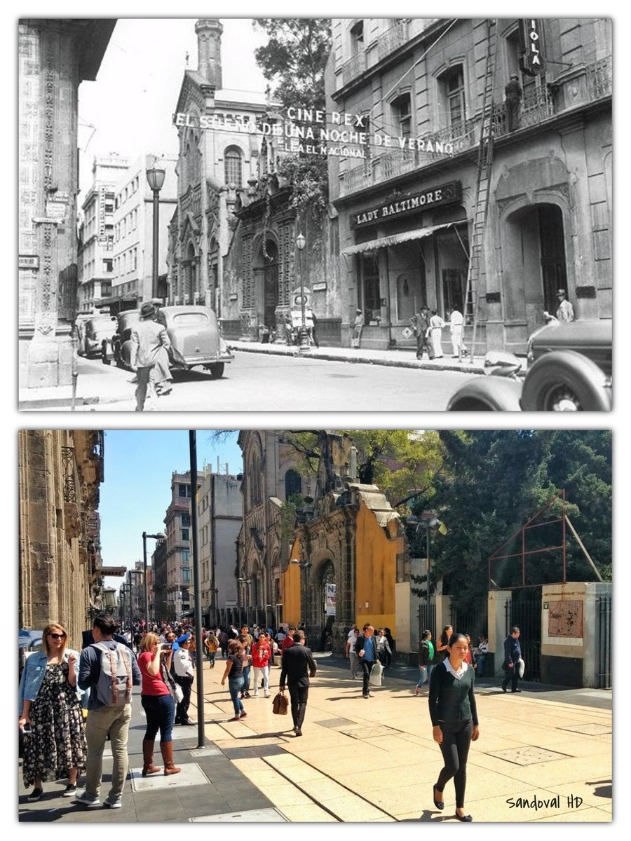 La calle Madero vista desde el callejón de la condesa, centro histórico de la ciudad de México.