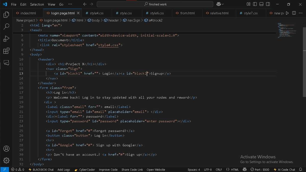 timmy5575's tweet photo. Just built my first login page with HTML &amp; CSS 💻
Meet Project X — simple, clean, and beginner-made.
Excited for what’s next!
#HTML #CSS #CodingJourney #FrontendDev #PROJECTX
@fliptotech @Godwinn_max https://t.co/bCP4y3COFO