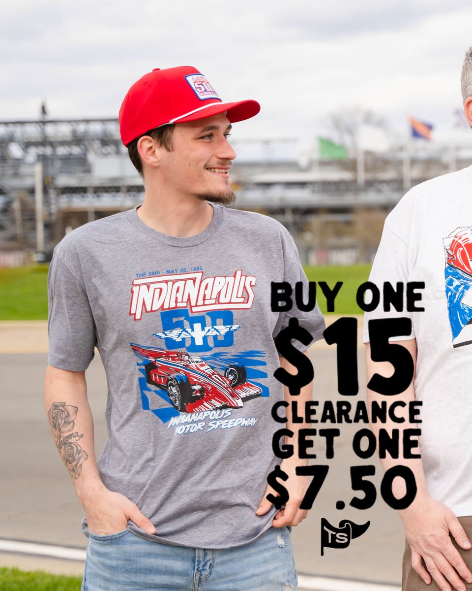 TheShopIndy's tweet photo. Select Indy 500 Tees have been marked down to $15. All clearance items are BOGO 50% everyday. A second shirt for $7.50?? Yes, please!
https://t.co/G4XBPn181N
#indy500 #indianapolis #BOGO #sale #hugesale #indycar https://t.co/12fk3vBs2H