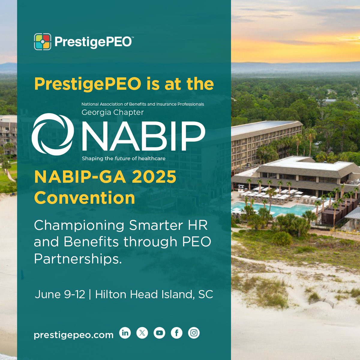 PrestigePEO's tweet image. We're live at the #NABIPGA Annual Conference in SC!
Catch our CEO, Andrew Lubash, speaking today on how PEOs are transforming HR for the better for brokers' clients.
We're proud to support the broker community alongside @NABIP!
#PEOSolutions