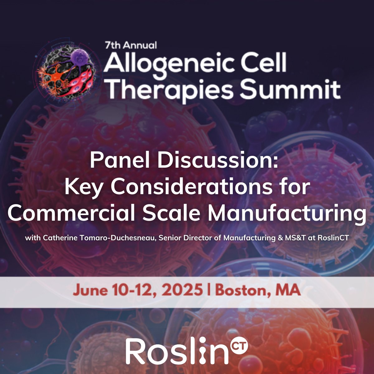 Don’t miss our Senior Director of Manufacturing &amp; MS&amp;T joining a thought-provoking panel discussion alongside Leopold Bertea, CTO, Mendus and Rui Tostoes, VP CMC, ImmuneBridge. 
Thursday, June 12 at 11:30 am 
Panel Discussion: Key Considerations for Commercial Scale Manufacturing