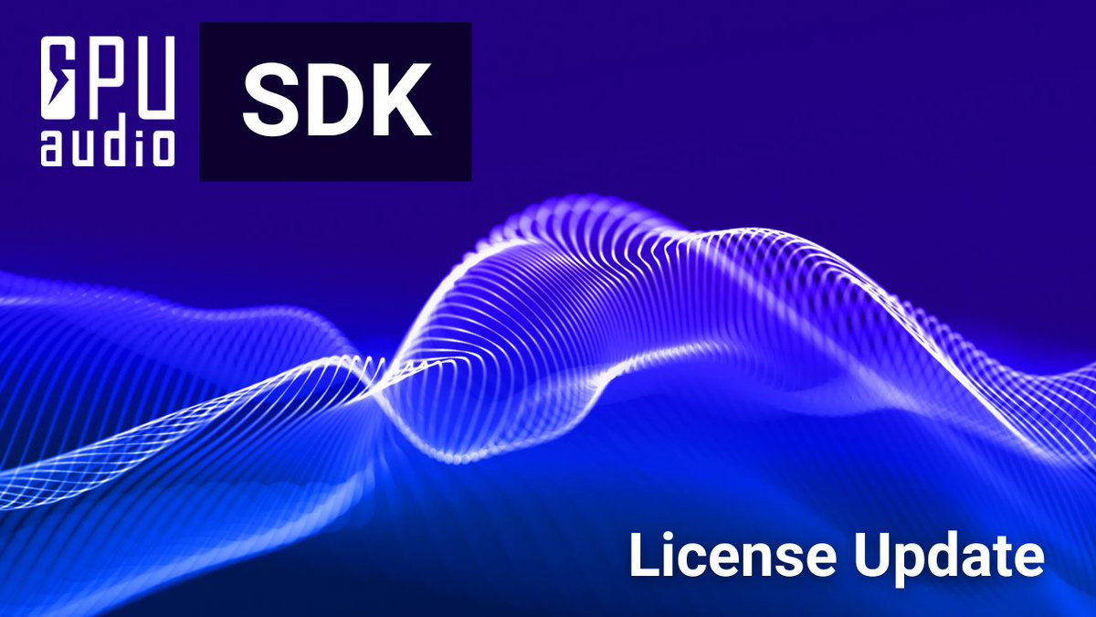The license for the GPU Audio SDK has now been updated to CC NC-SA (Non-Commercial/Share-alike). This relaxes some restrictions on its use to enable a more permissive experience for developers.

Find the full details here: github.com/gpuaudio/gpuau…