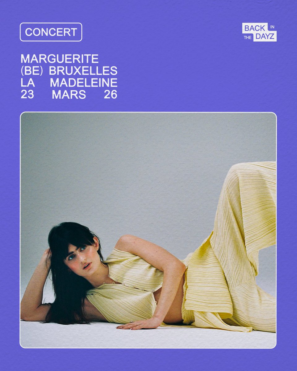 Marguerite monte sur la scène de La Madeleine le 23 mars 2026 ! 🌼 Révélée dans la Star Academy, elle livre une pop sensible, libre et percutante.
🎫 Tickets en vente le 10 juin à 10h via Ticketlive : bit.ly/3HuHpL1
#marguerite - #lamadeleine