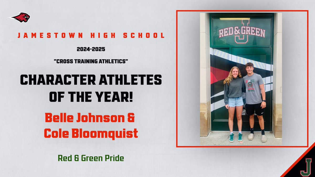 Congratulations to the JHS Character Athletes of the Year: Belle Johnson &amp; Cole Bloomquist!