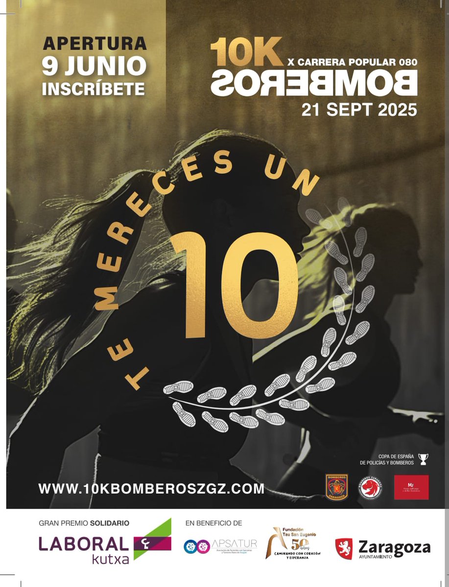 Bomberos Ayuntamiento de Zaragoza (@bomberoszgz) on Twitter photo 🔥 ¡Te mereces un 10! 🔥
Vuelve la X Carrera Popular 080 de <a href="/BomberosZGZ/">Bomberos Ayuntamiento de Zaragoza</a>, abiertas inscripciones hoy 9 de junio.
Corre, disfruta y apóyanos en esta gran cita.
¡No te la pierdas! 🏃♂️🏃♀️
10kbomberoszgz.com
<a href="/ACDBZbomberosz1/">@ACDBZbomberoszgz</a> <a href="/CARRERA080BZGZ/">CARRERA 080 BZGZ</a>
#10kBomberos #BomberosZaragoza 🔥 ¡Te mereces un 10! 🔥
Vuelve la X Carrera Popular 080 de <a href="/BomberosZGZ/">Bomberos Ayuntamiento de Zaragoza</a>, abiertas inscripciones hoy 9 de junio.
Corre, disfruta y apóyanos en esta gran cita.
¡No te la pierdas! 🏃♂️🏃♀️
10kbomberoszgz.com
<a href="/ACDBZbomberosz1/">@ACDBZbomberoszgz</a> <a href="/CARRERA080BZGZ/">CARRERA 080 BZGZ</a>
#10kBomberos #BomberosZaragoza