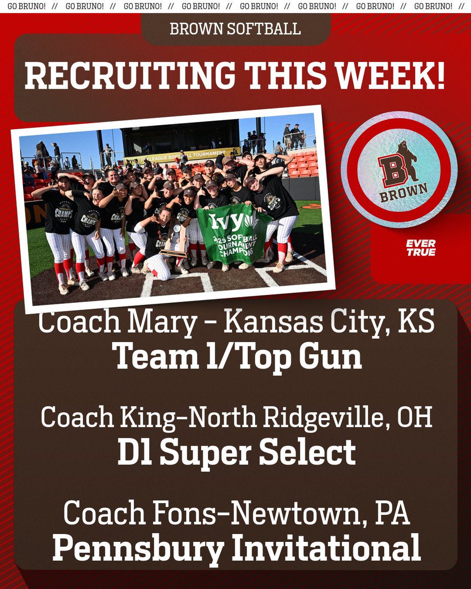 BrownU_Softball's tweet image. Searching for future Bears!
Drop those schedules ⬇️🔥
#AnswerTheCall🏆 #evertrue🐻