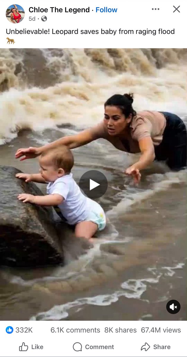 Nearly 70 Million views on this Facebook AI video. 

Think this isn’t a widespread problem yet? It is spreading like wildfire in the older generations.