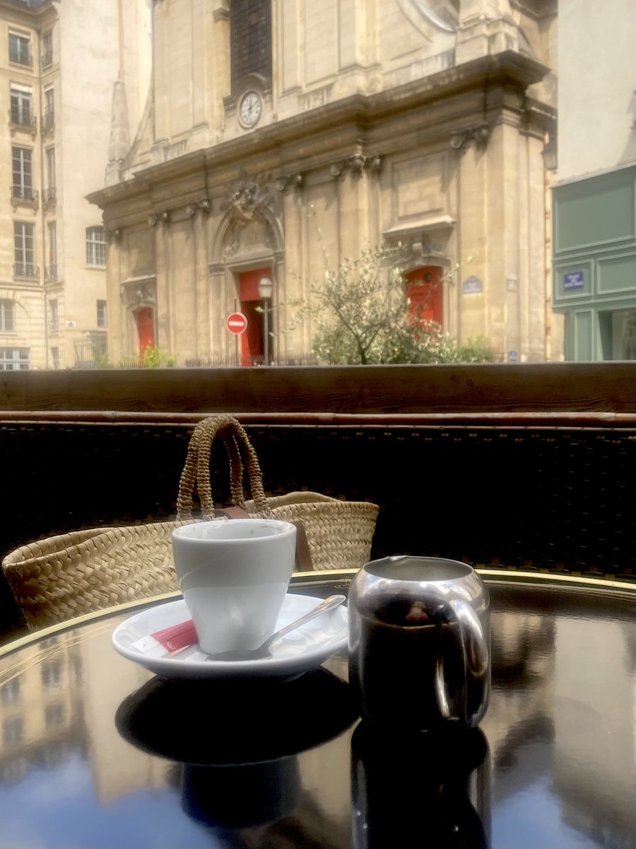 focusonparis's tweet photo. Mocha Monday: a #cafénoisette to the sound of church bells on Place des Petits-Pères. #churchesofparis #rightbank #cafesofparis #cafeculture #coffee https://t.co/5fszbc15uF