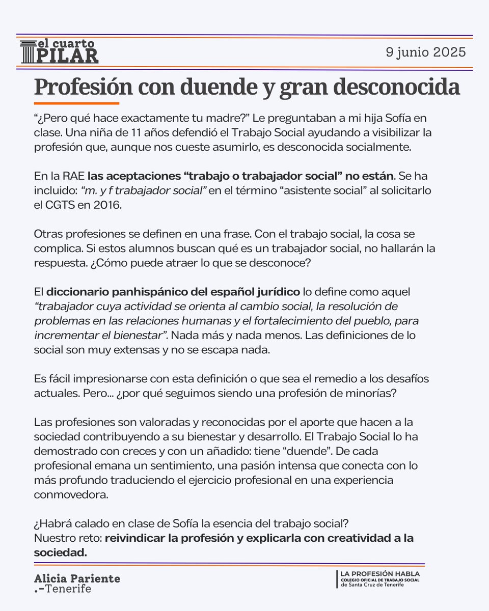 ✍️"Profesión duende y gran desconocida"

ℹ️ colegiotstenerife.org/noticia/el-cua…

.- Por Alicia Pariente
🏛️ | 𝐄𝐋 𝐂𝐔𝐀𝐑𝐓𝐎 𝐏𝐈𝐋𝐀𝐑