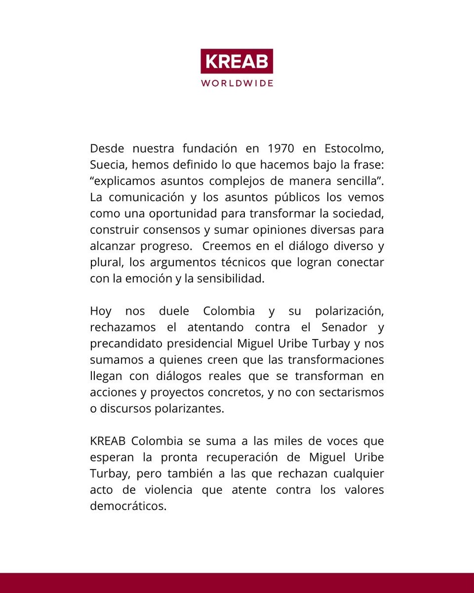En Kreab creemos en el poder del diálogo y rechazamos toda forma de violencia.