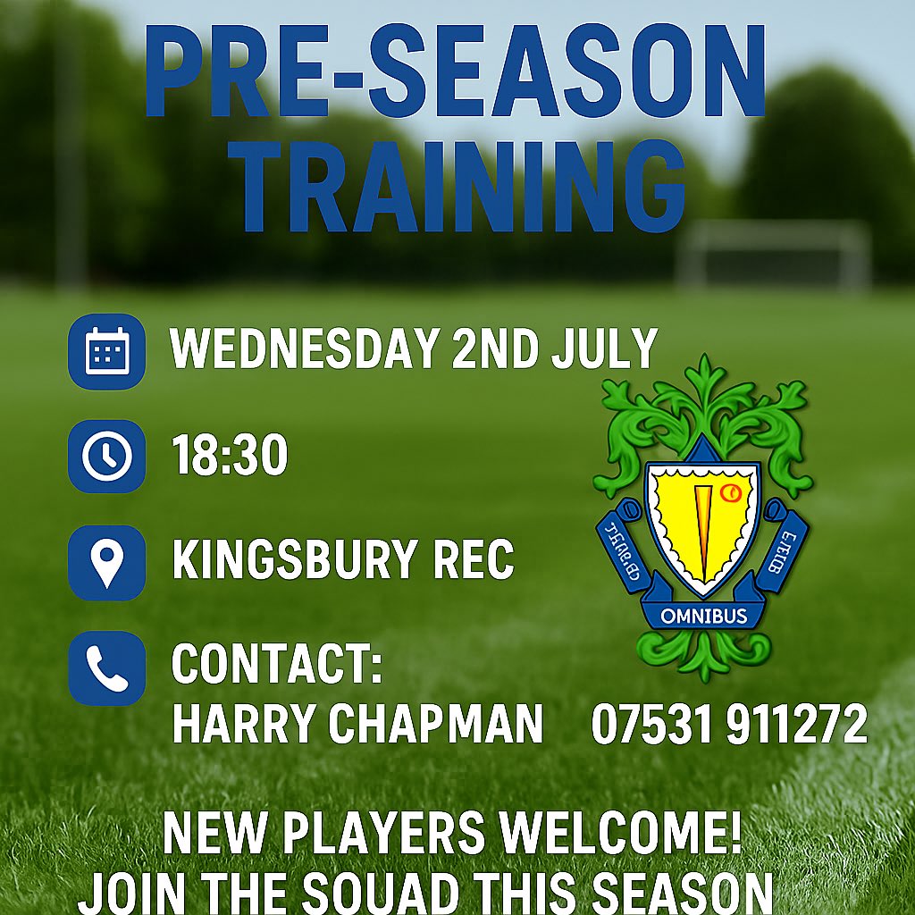Date change for pre season!
