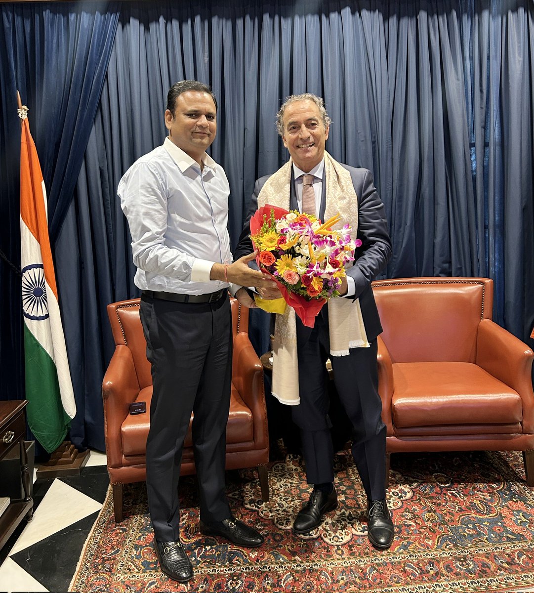 Speaker of Maharashtra Legislative Assembly (@rahuln_office) on Twitter photo The Hon. Speaker of the Maharashtra Legislative Assembly, Shri <a href="/rahulnarwekar/">Rahul Narwekar</a> Ji, acknowledged a formal request for a courtesy meeting with His Excellency, the Hon. Ambassador of Portugal to India, Mr. Joao Ribeiro de Almeida.
(CONTI_1/4) The Hon. Speaker of the Maharashtra Legislative Assembly, Shri <a href="/rahulnarwekar/">Rahul Narwekar</a> Ji, acknowledged a formal request for a courtesy meeting with His Excellency, the Hon. Ambassador of Portugal to India, Mr. Joao Ribeiro de Almeida.
(CONTI_1/4)