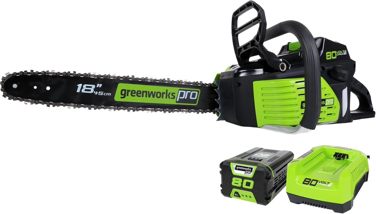 Greenworks 80V 18" Brushless Cordless Chainsaw, 2.0Ah Battery &amp; Rapid Charger Included

amzn.to/4kWm9vU #ad