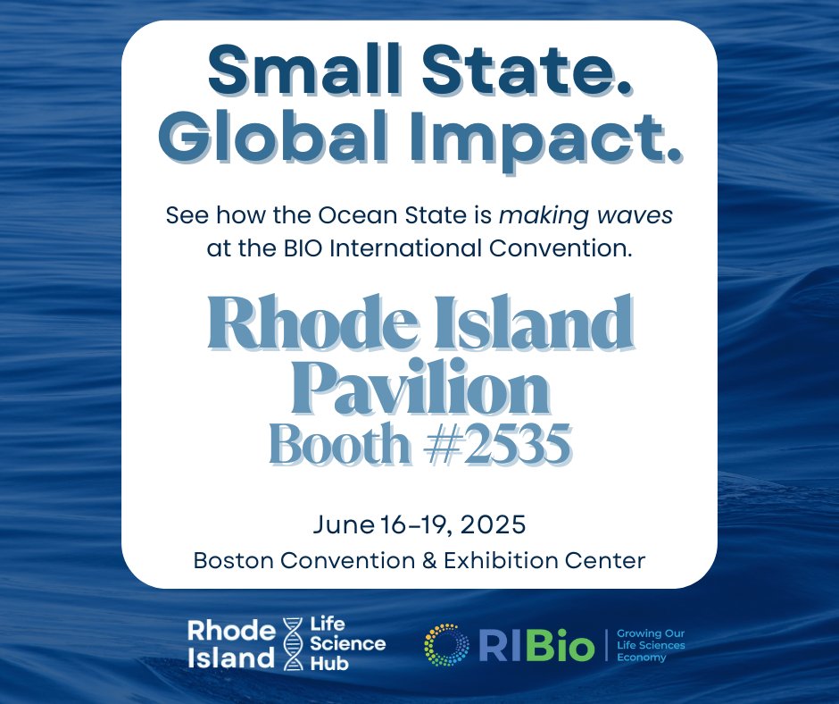 Rhode Island Life Science Hub (@rilifescihub) on Twitter photo We’re one week out from BIO 2025 in Boston, and Rhode Island is ready to showcase its life sciences impact.
📍Visit Booth #2535
🗓️ Join us the morning of June 16 at The Envoy Hotel Rooftop for a special event with leaders in public health and biotech.
🔗 convention.bio.org/bio-2025 We’re one week out from BIO 2025 in Boston, and Rhode Island is ready to showcase its life sciences impact.
📍Visit Booth #2535
🗓️ Join us the morning of June 16 at The Envoy Hotel Rooftop for a special event with leaders in public health and biotech.
🔗 convention.bio.org/bio-2025
