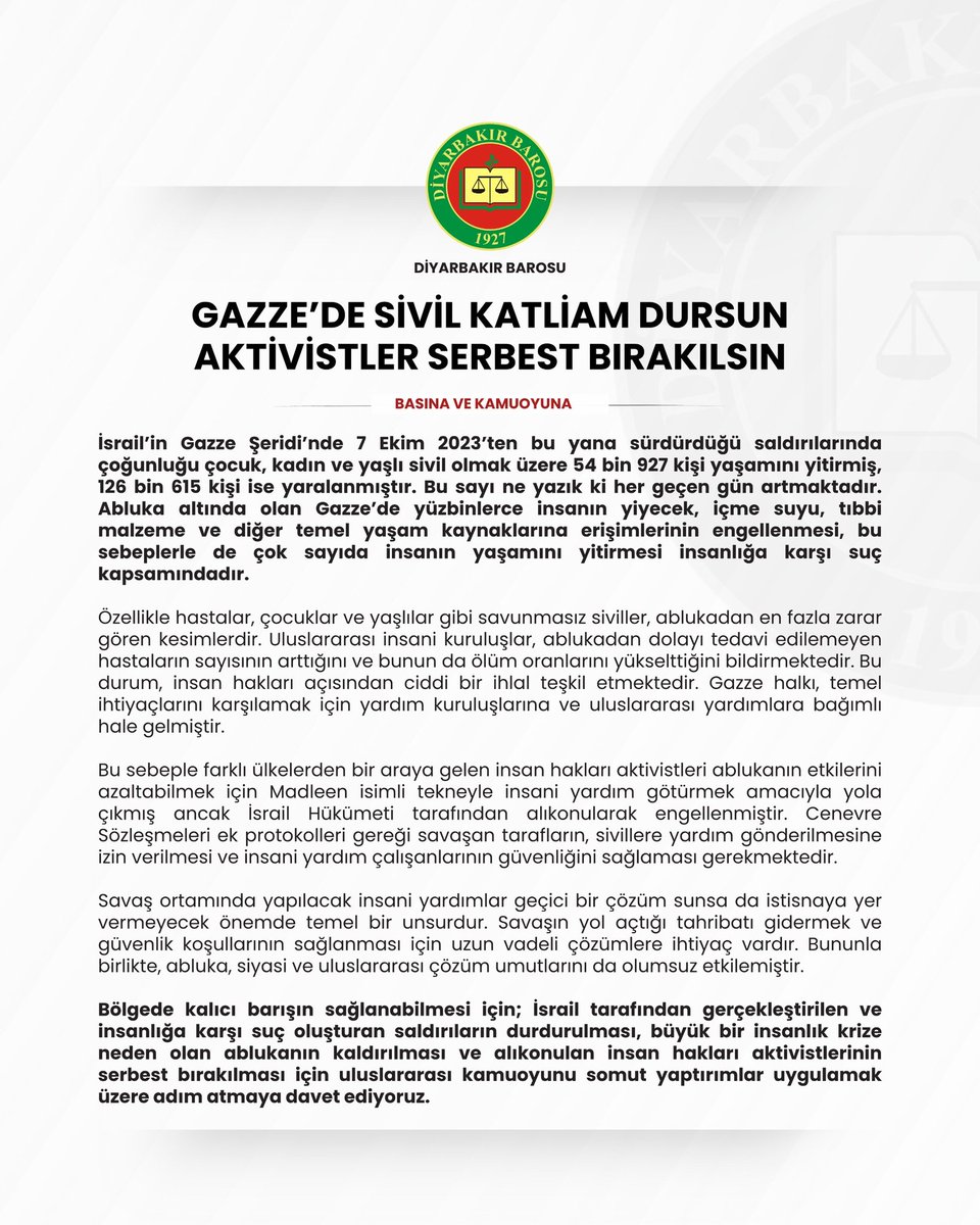 Gazze’de Sivil Katliam Dursun, Aktivistler Serbest Bırakılsın!

"Bölgede kalıcı barışın sağlanabilmesi için; İsrail tarafından gerçekleştirilen ve insanlığa karşı suçu oluşturan saldırıların durdurulması, büyük bir insanlık krize neden olan ablukanın kaldırılması ve alıkonulan